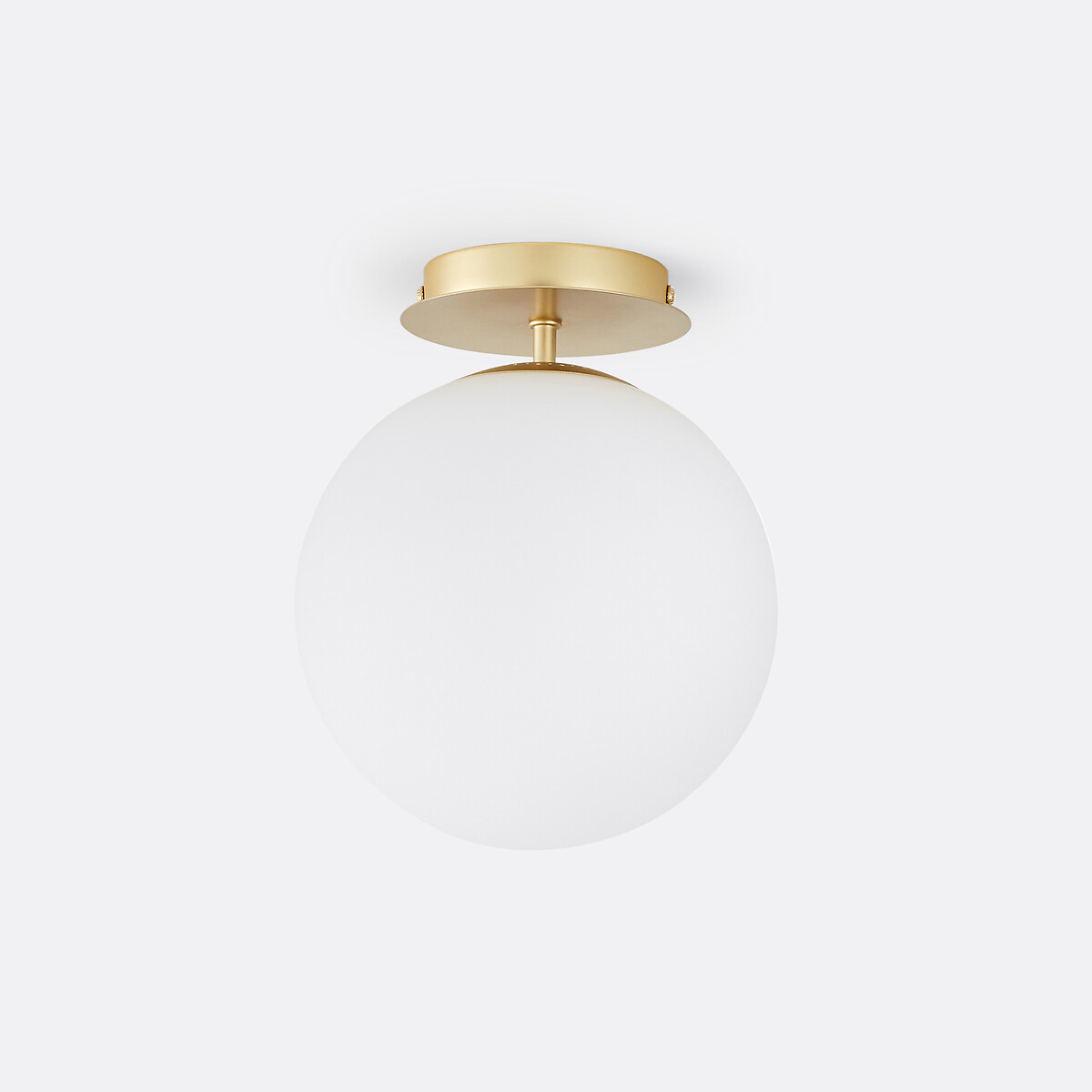 Plafonnier ou applique, en laiton et verre opaline, MORICIO blanc/laiton, LA REDOUTE INTERIEURS