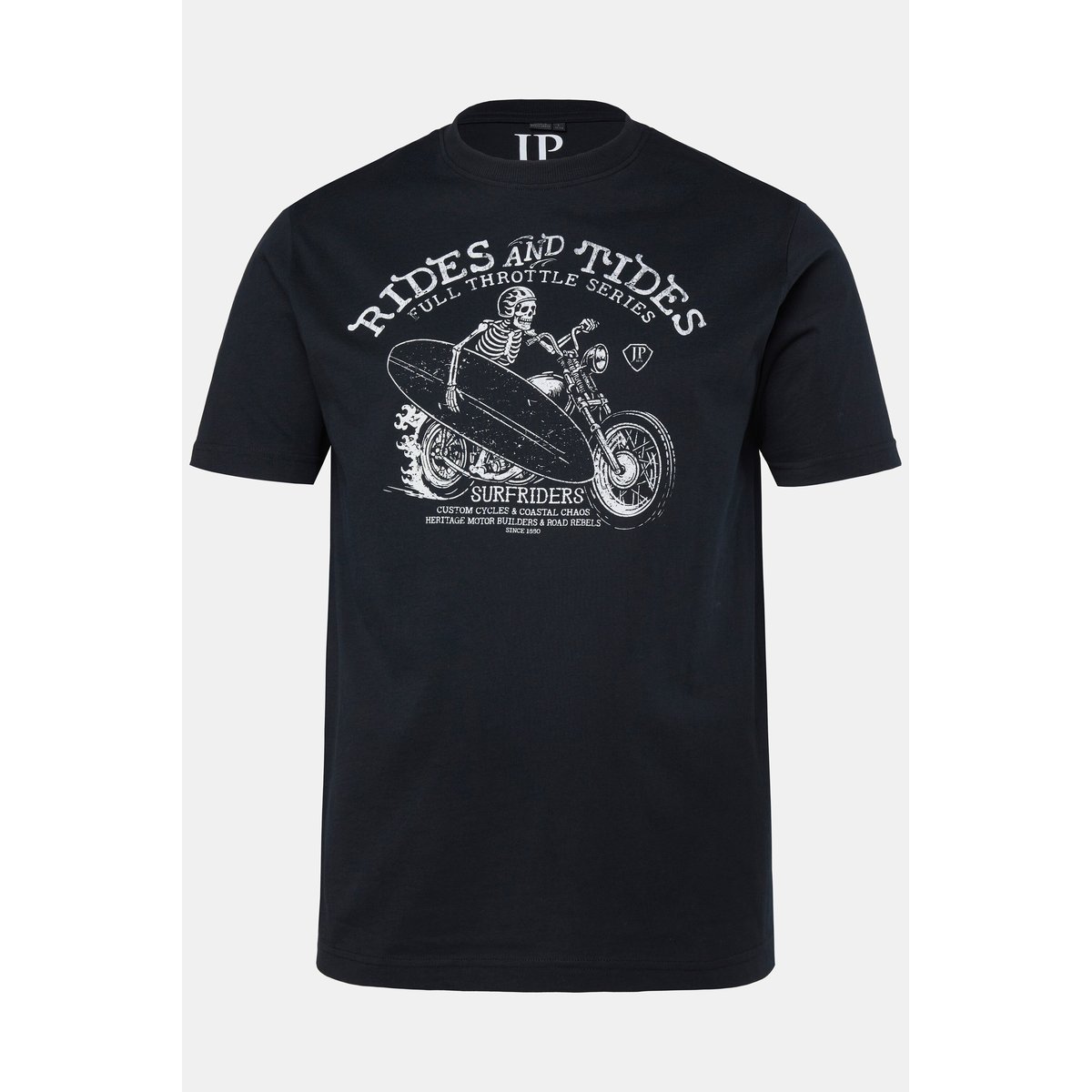 T-shirt à manches courtes et imprimé noir, JP1880