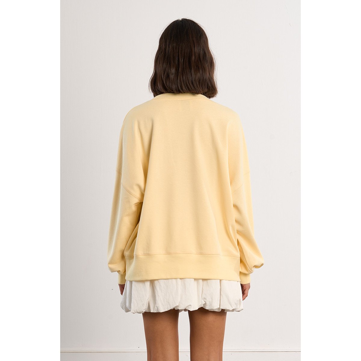 Sweat-shirt oversize en coton jaune jaune, LILI SIDONIO