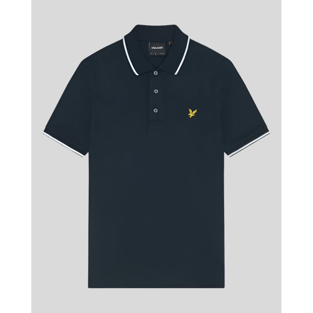 Polo à liserés contrastés bleu foncé marine/ blanc, LYLE & SCOTT