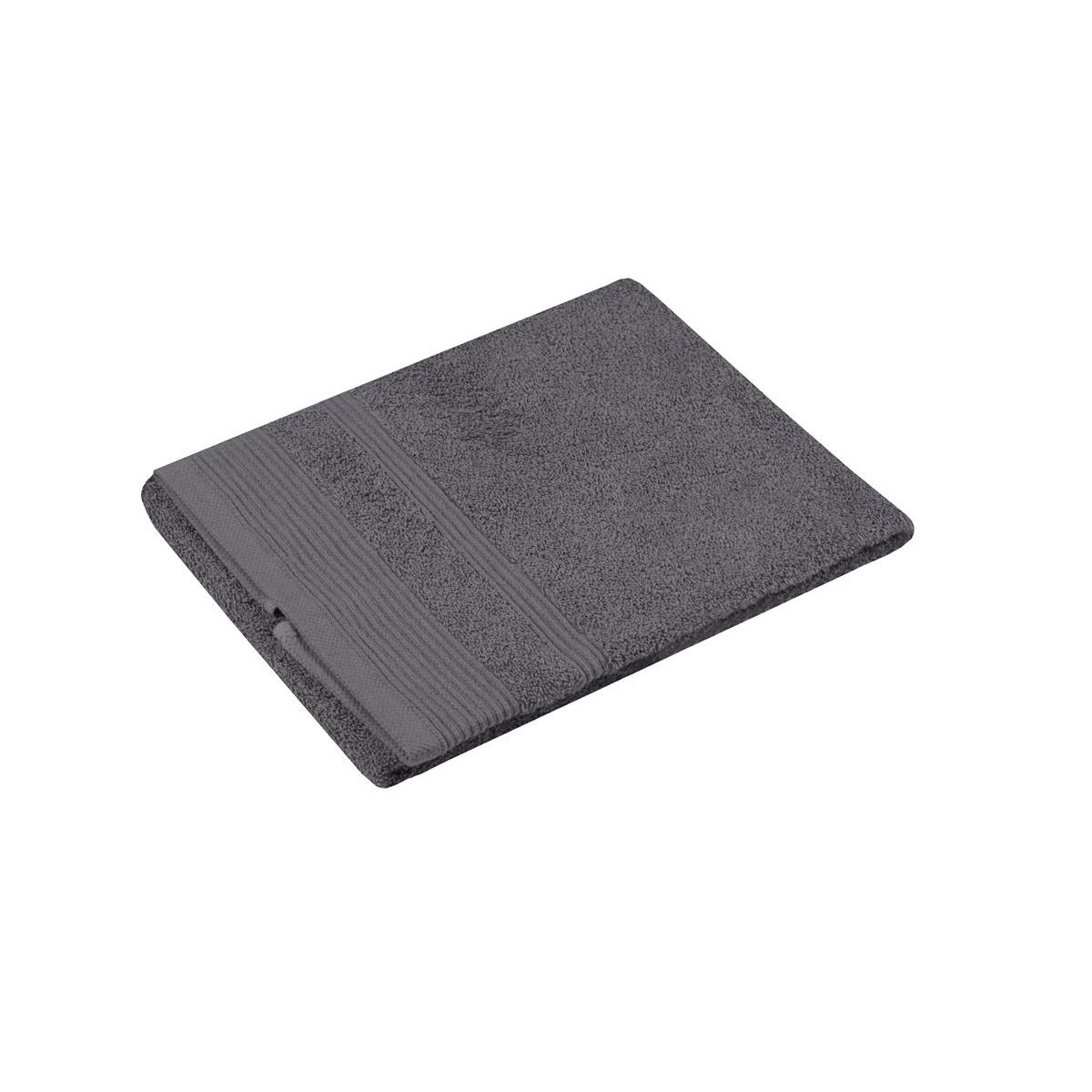 Serviette de toilette en coton Lilas anthracite, EDEN