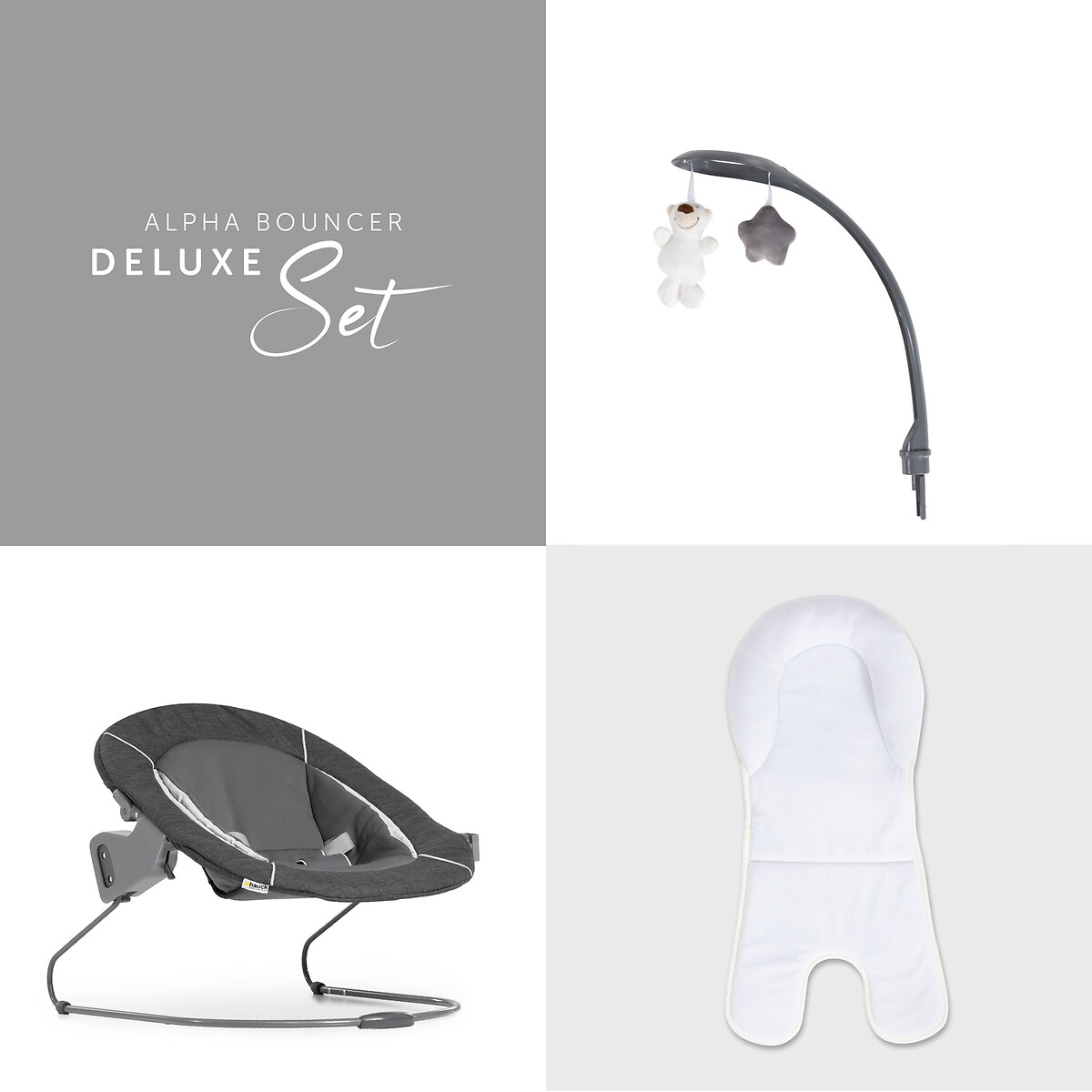 Alpha Bouncer Deluxe melange grey, HAUCK