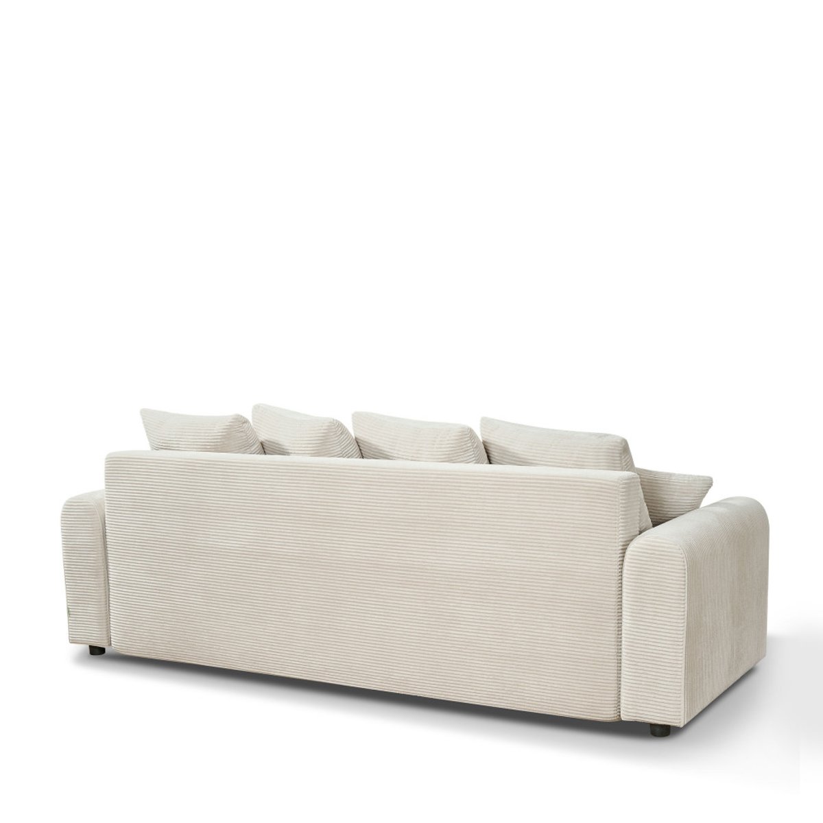 Canapé convertible 3 places en velours côtelé- POL beige, DRAWER