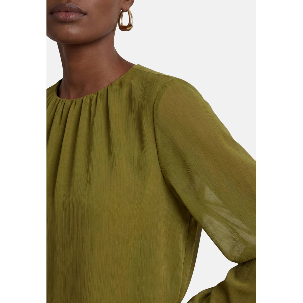 Chemisier en chiffon à effet froissé fir green, ZERO