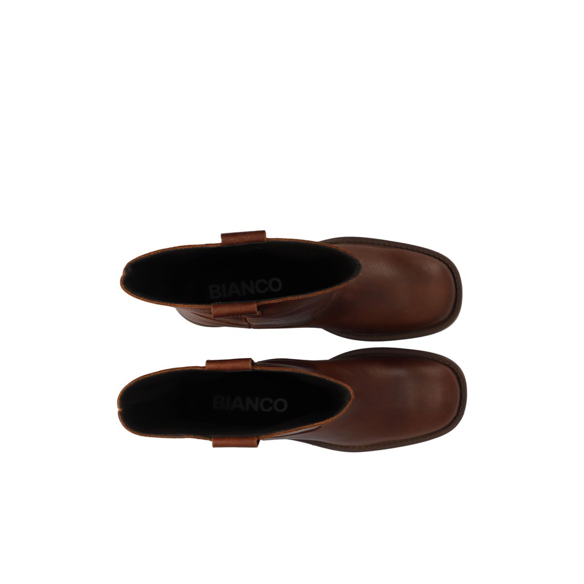 Bottes En Cuir cognac, BIANCO