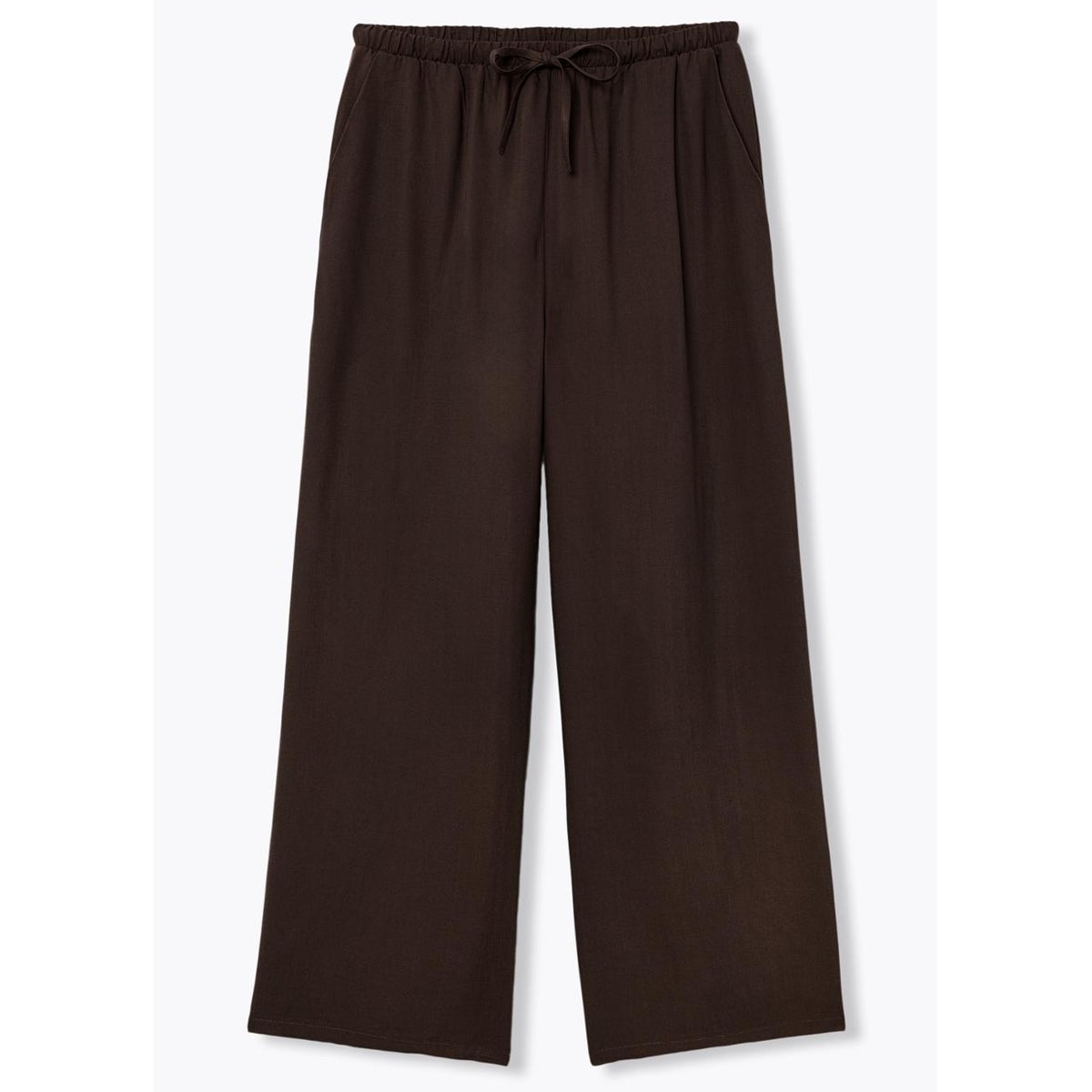Pantalon large uni marron, PROMOD