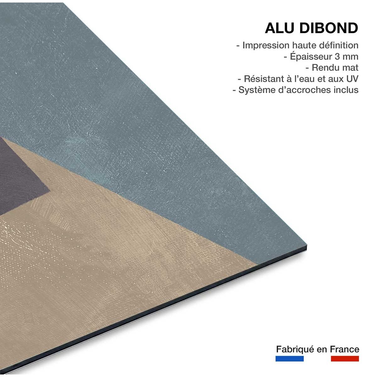 Tableau Soie bleue sarcelle tableau alu dibond, HEXOA