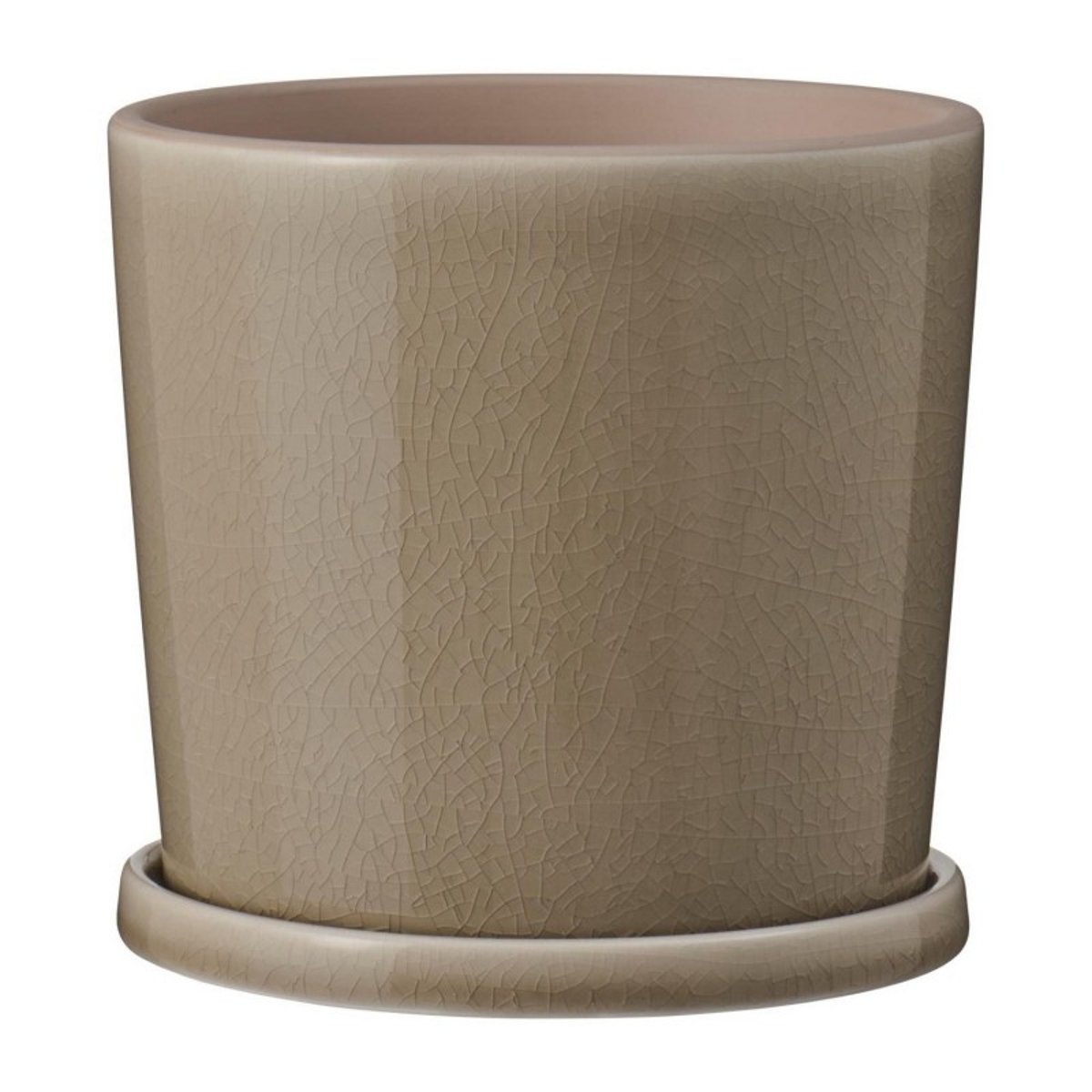 Cache-pot sous-coupe grès craquelé beige, IB LAURSEN