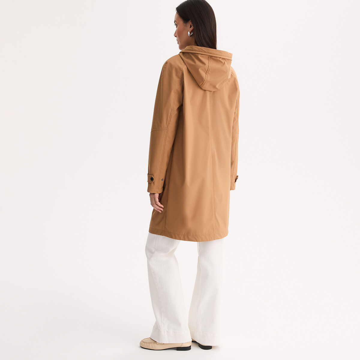 Giacca anti-vento con cappuccio cammello chiaro, ANNE WEYBURN