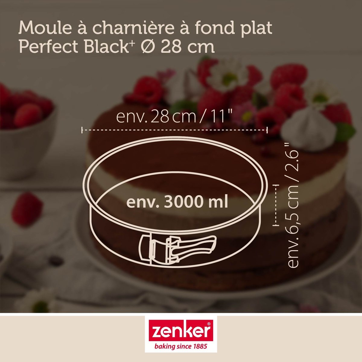 Moule à manqué à charnière 28 cm PERFECTBACK+ noir, ZENKER