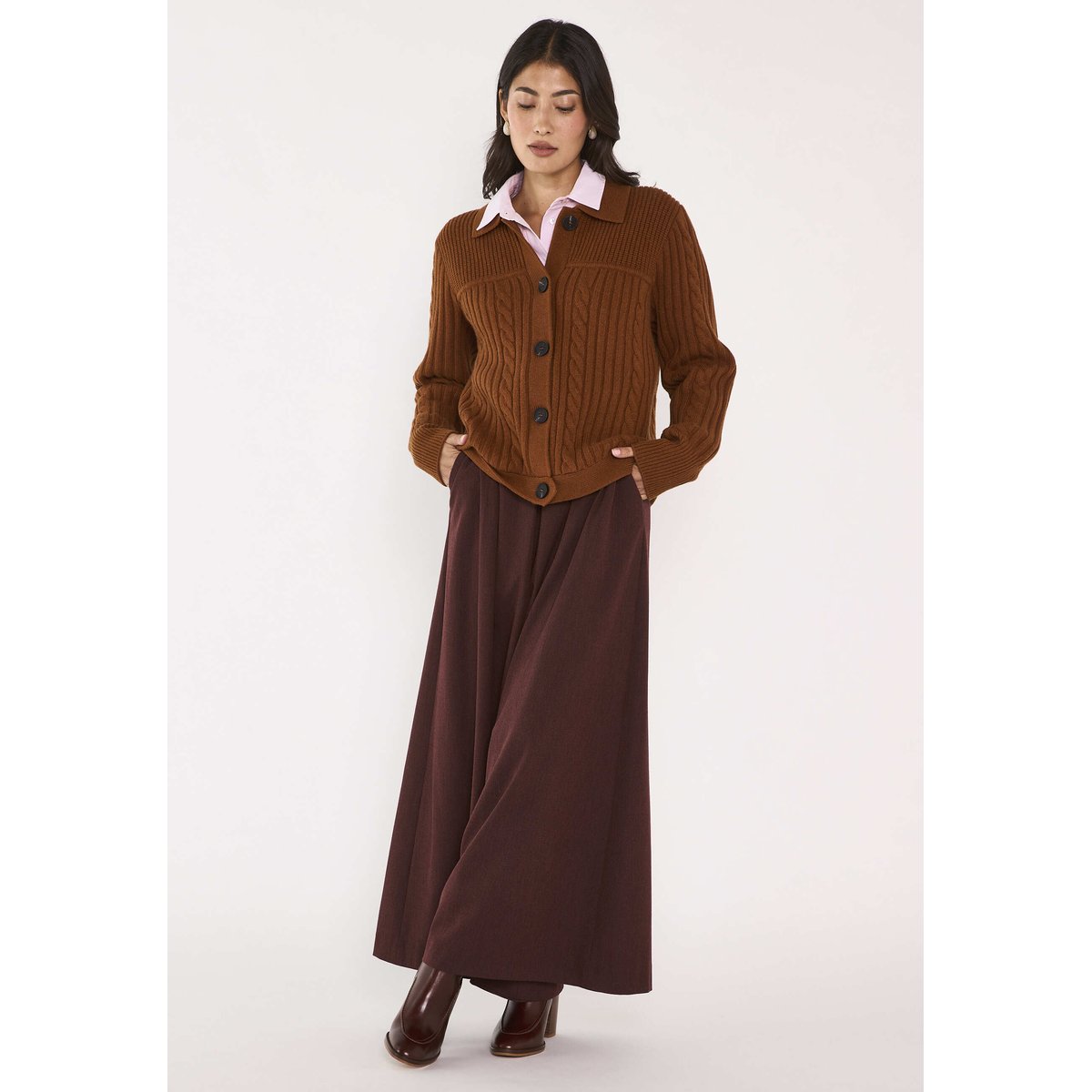 Gilet à manches longues en laine ARTUS cannelle, Maison 123