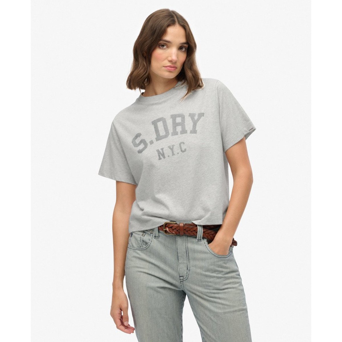 T-shirt Ample Athletic Essentials gris glacier chiné, SUPERDRY