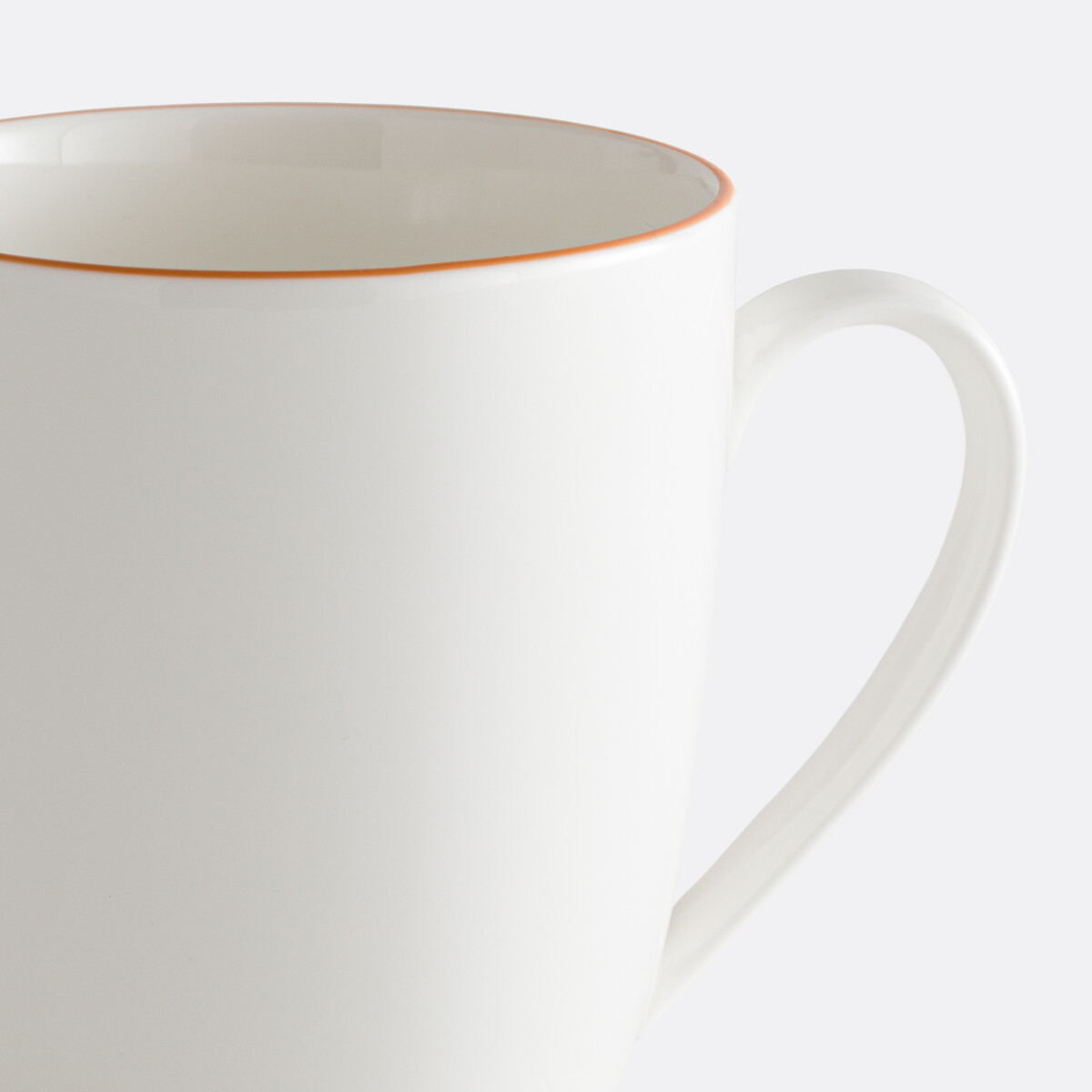 Set of 4 Malo Porcelain Mugs white/orange, LA REDOUTE INTERIEURS