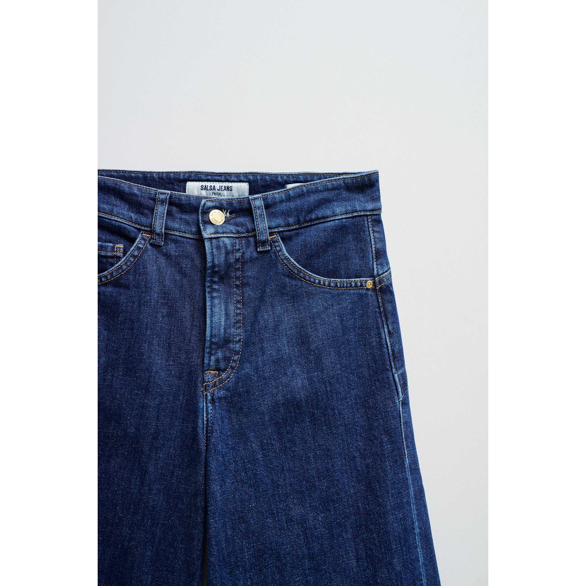 JEAN FAITH PUSH IN WIDE bleu denim, SALSA JEANS