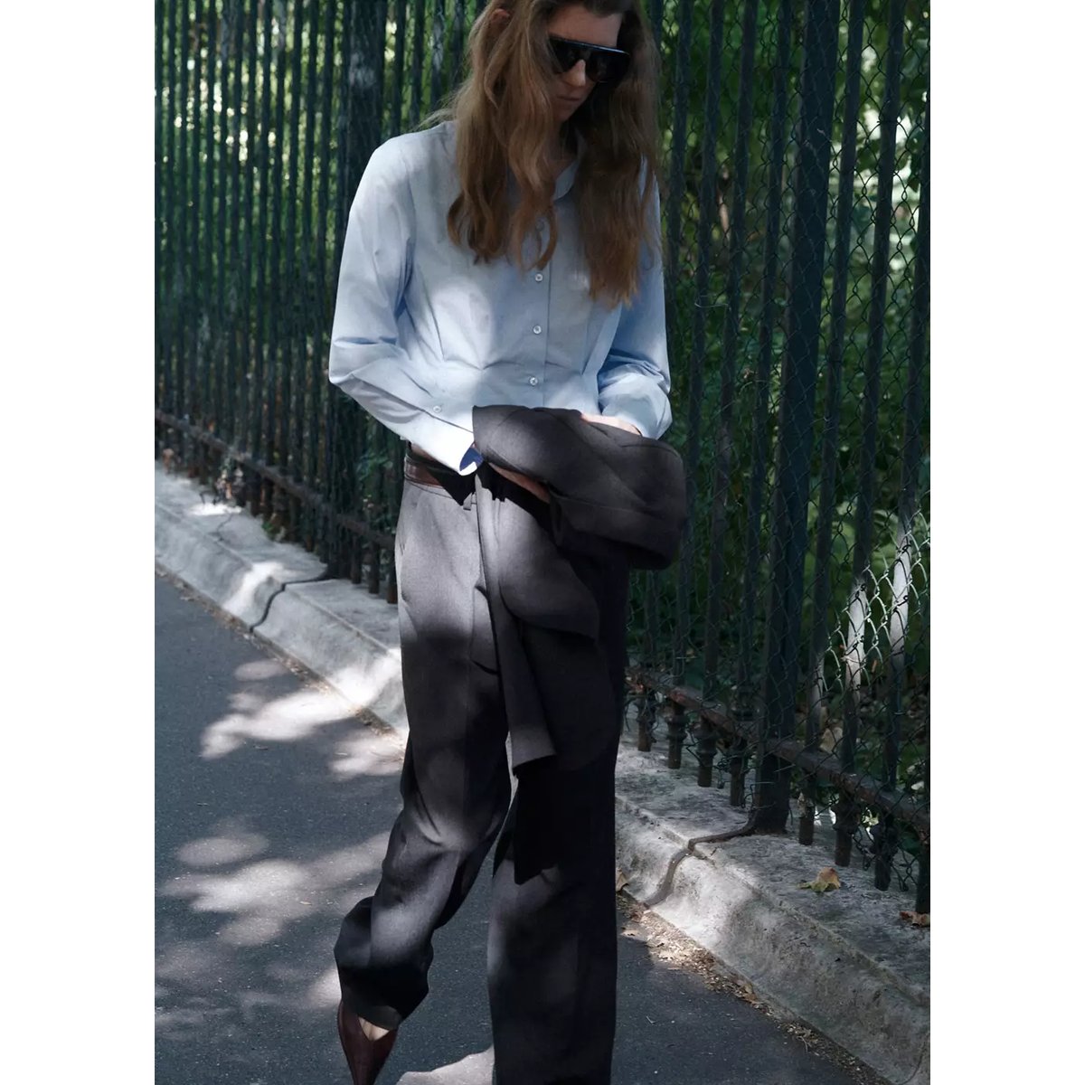 Pantalon de tailleur droit gris, MANGO