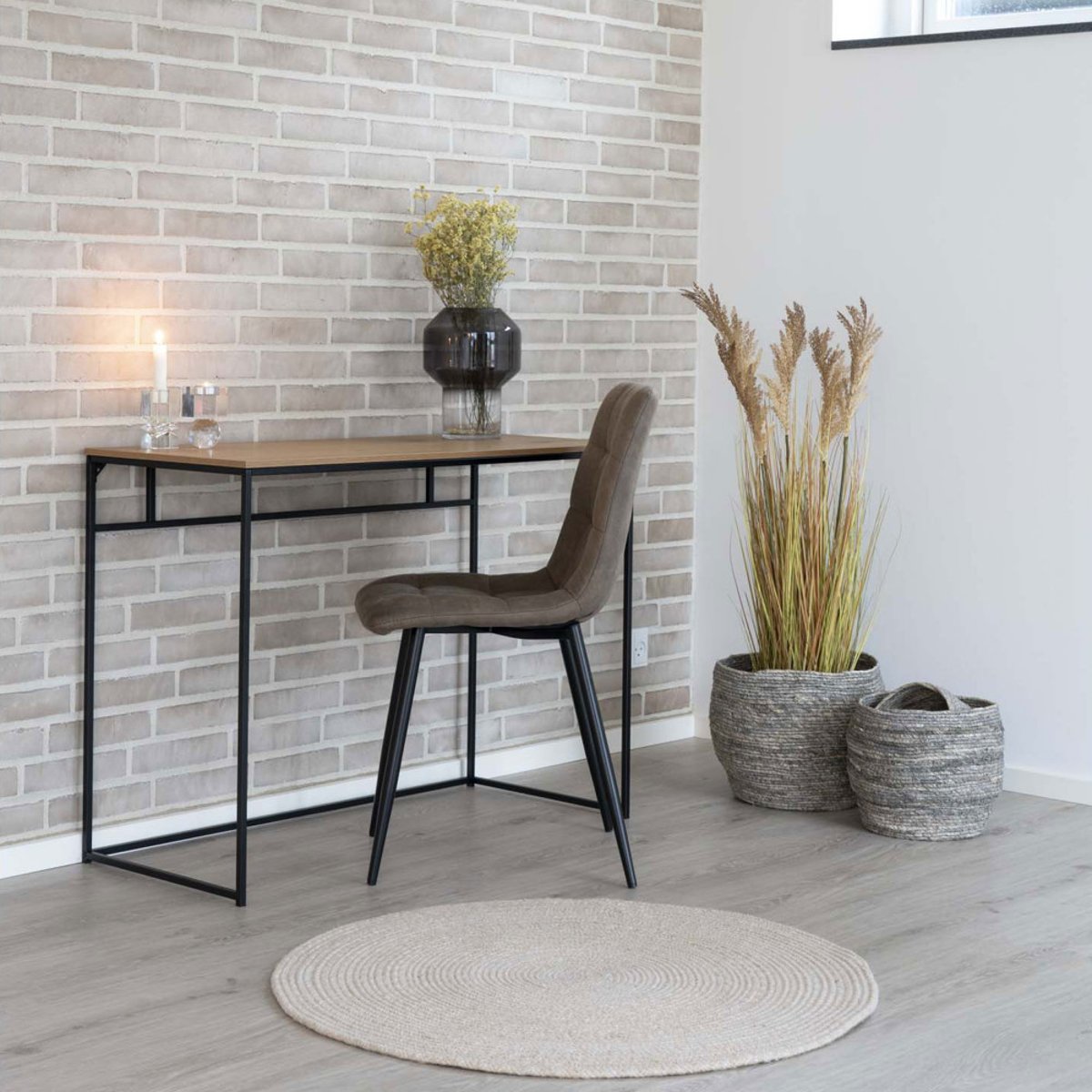 Bureau en bois et métal L100cm- VITA bois clair, HOUSE NORDIC
