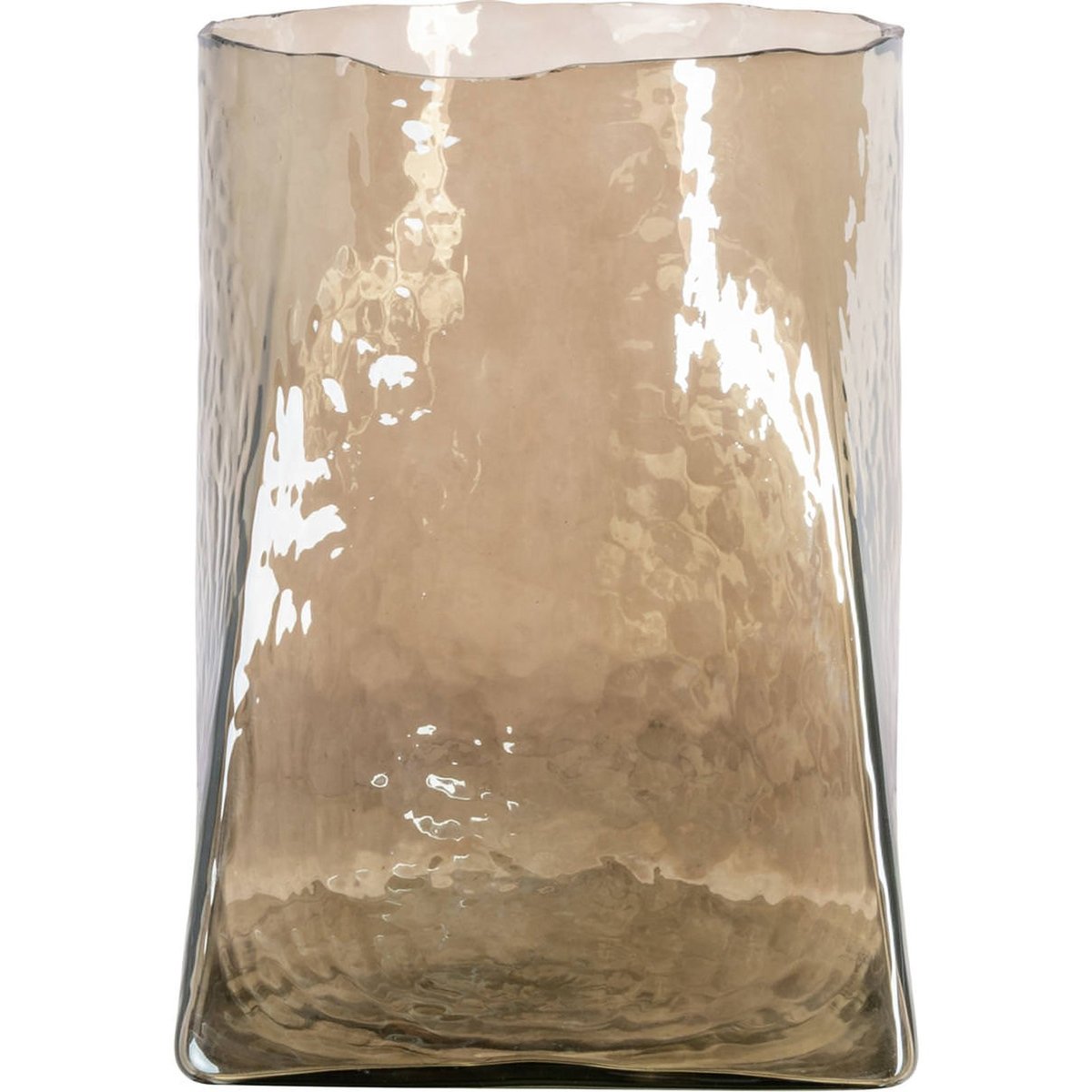 Vase en verre soufflé au relief ondulé fumé, RECOLLECTION