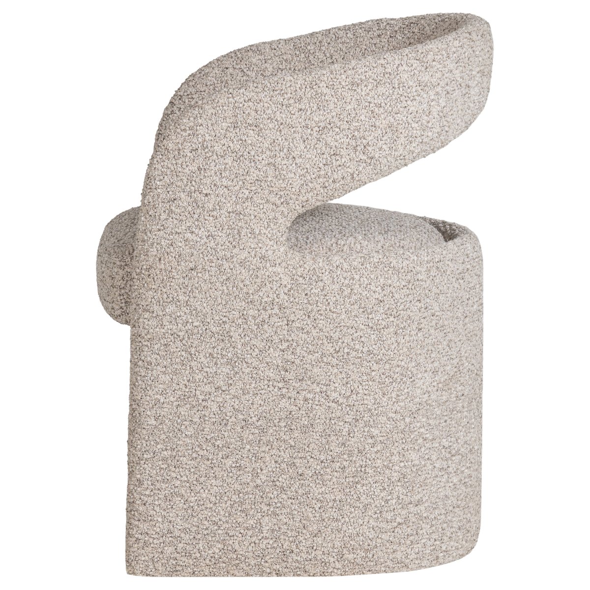 Chaise de salle à manger en bouclé épais LANOR naturel, WOOOD