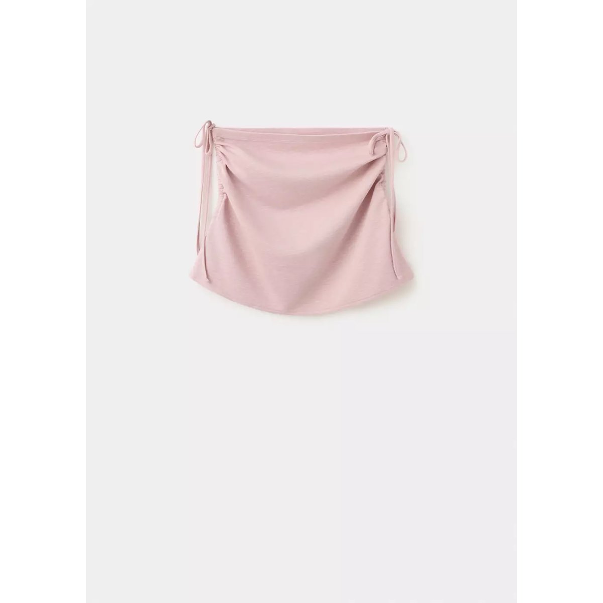 Jupe en coton avec nœuds sur les côtés rose pâle, MANGO TEEN