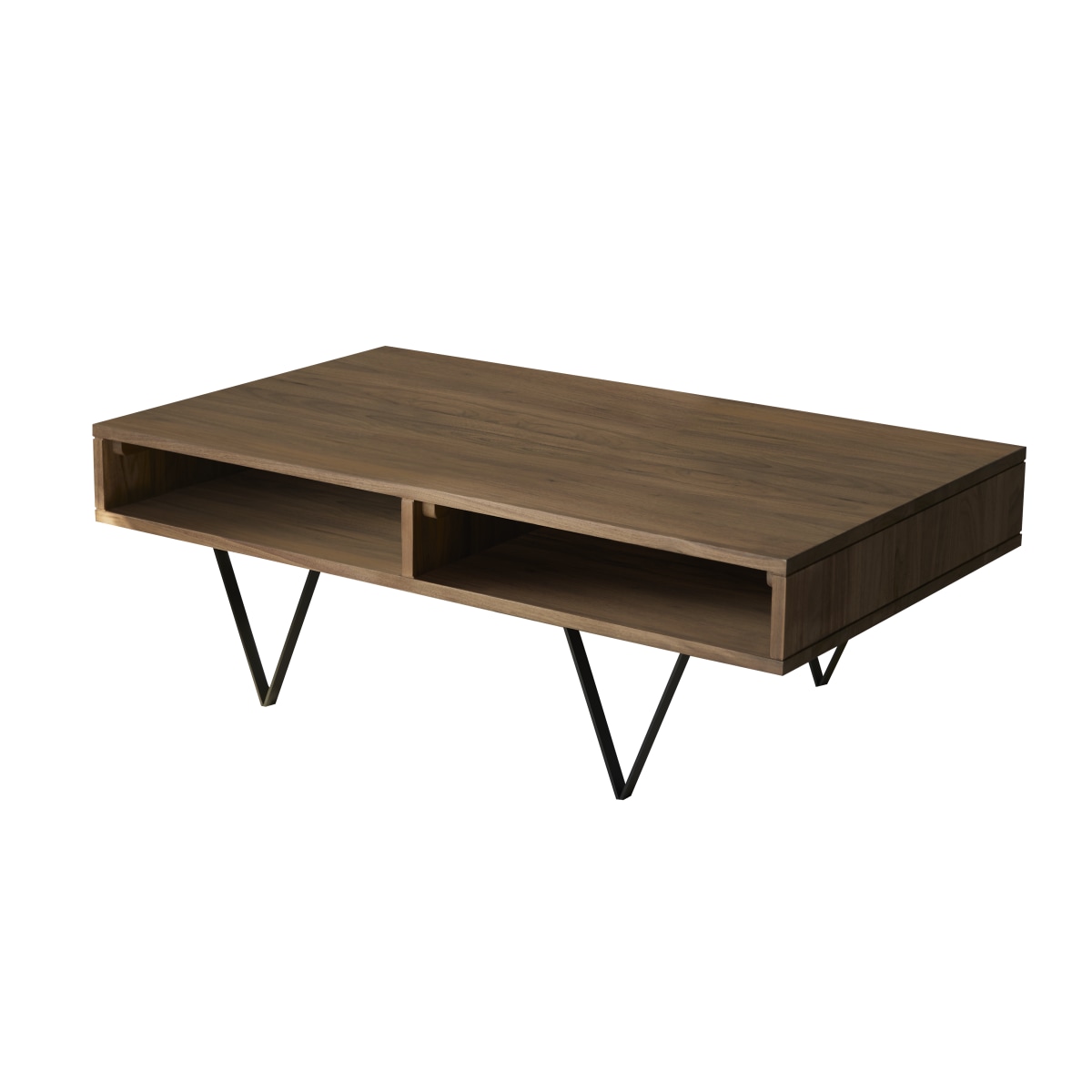 Table basse en Noyer massif, METRIC marron foncé, TIKAMOON