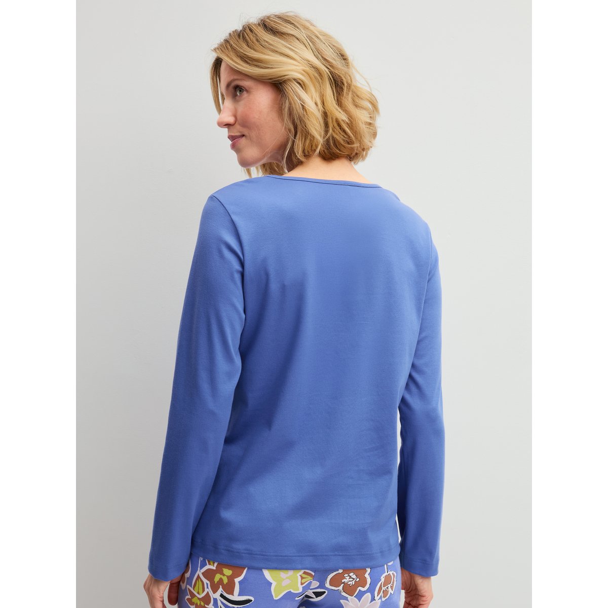 T-shirt à manches longues manches longues Coton PJ PARTY M&M deep cobalt, CALIDA