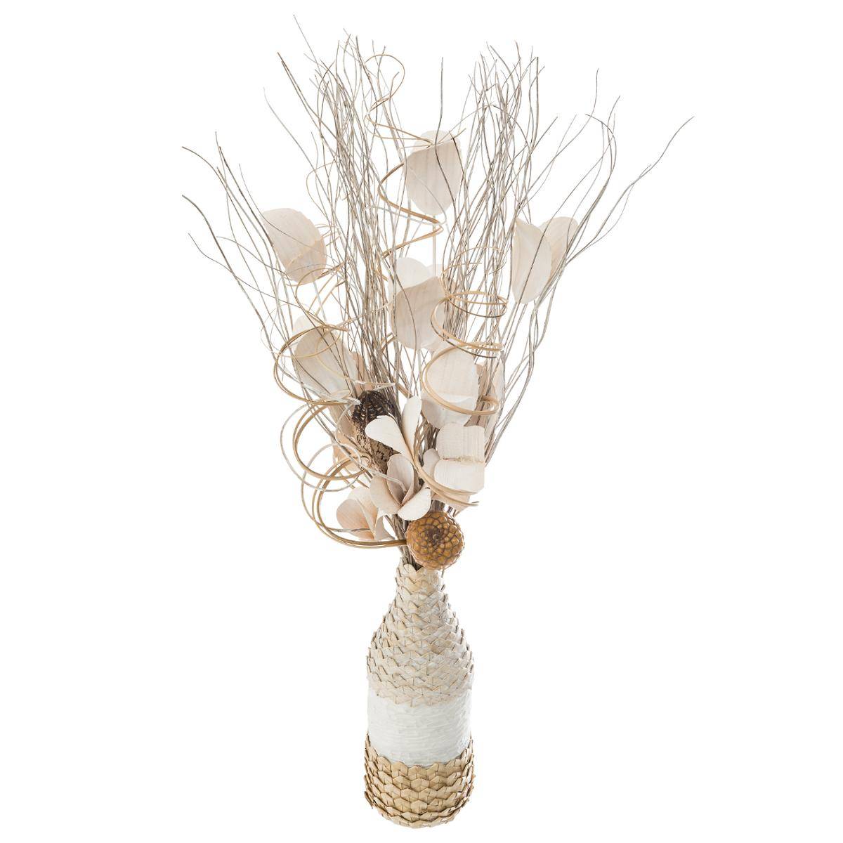 Composition florale artificielle HEBA beige, ATMOSPHERA