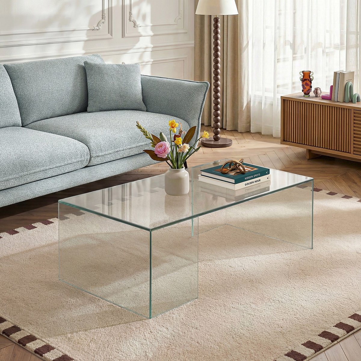 Table basse  verre ALYSSA transparent, HABITAT