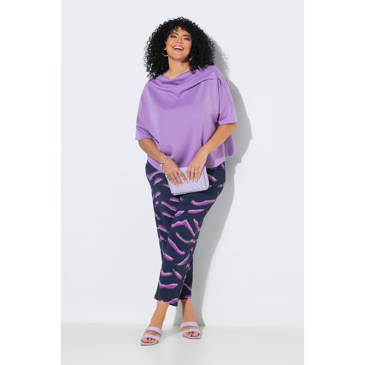 Pantalon Sienna en jersey, motif animal marine, ULLA POPKEN