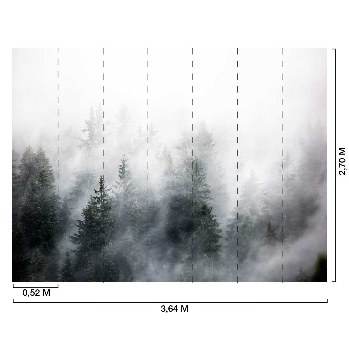 Papier peint bois sous la brume intissé, HEXOA