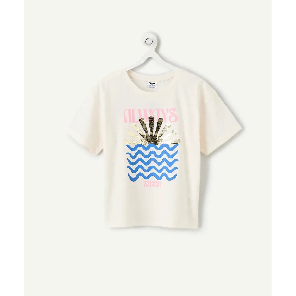 T-shirt manches courtes imprimé blanc, TAPE A L'OEIL