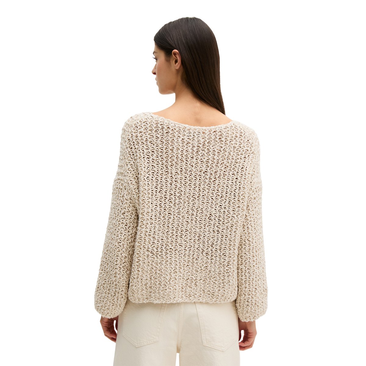Pull loose cropped en coton organique mélangé Club gris clair, MARC O'POLO