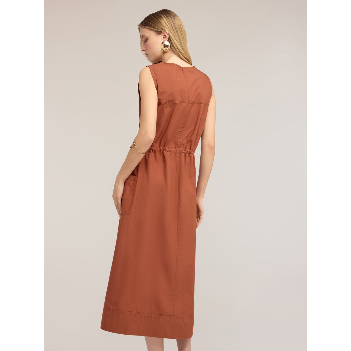 Robe à cordon de serrage marron, MOTIVI