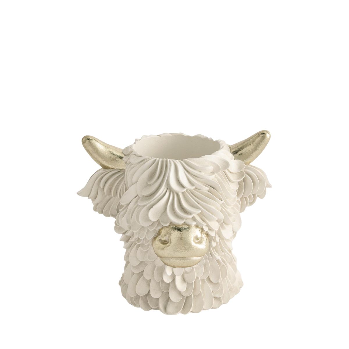 Vase avec tête de vache hamish des highlands crème/or, NEXT
