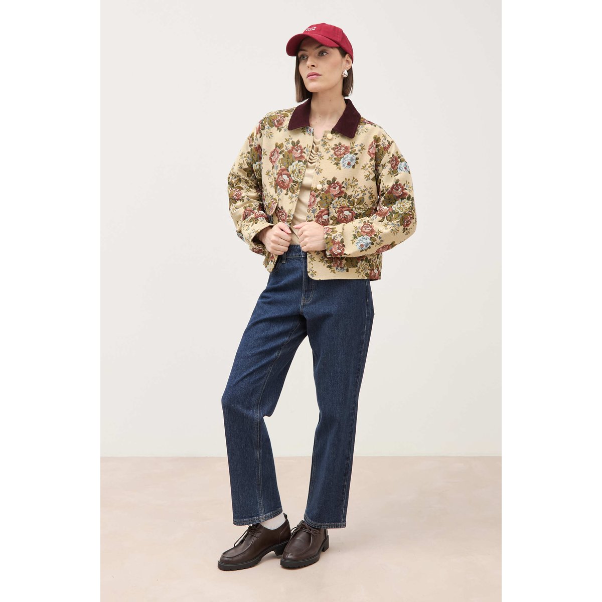 Veste manches longues doublée beige, BONOBO