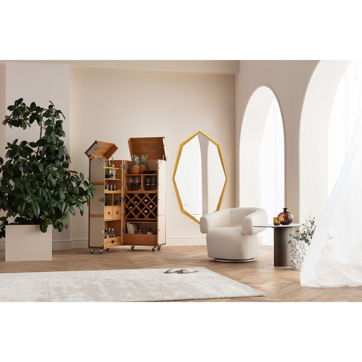Miroir octogonal en acier, OCTAGON or, KARE DESIGN
