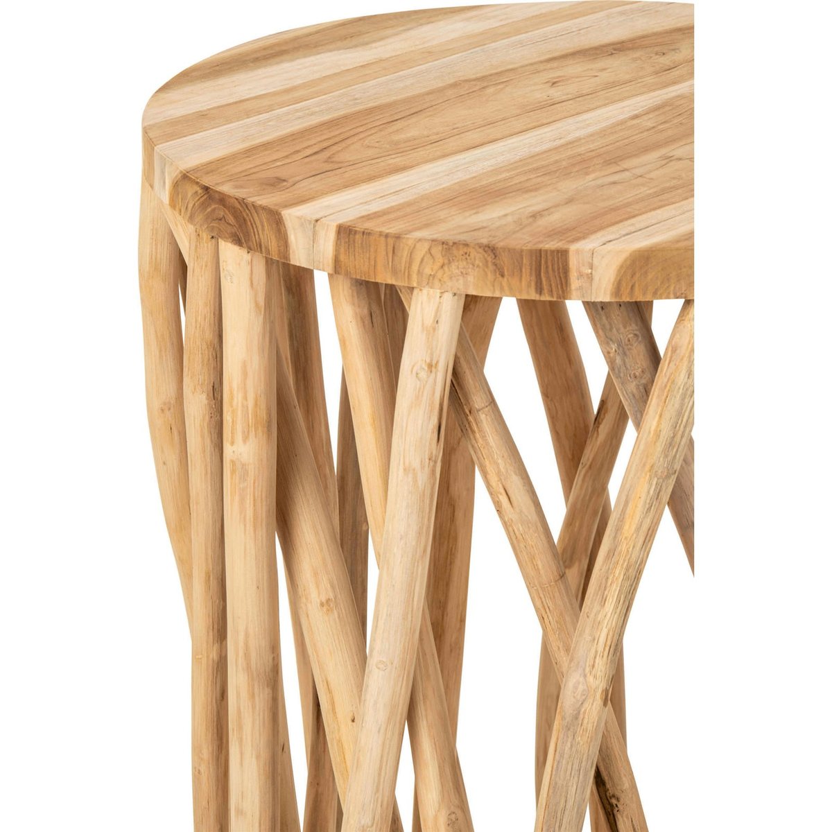 Table de bar ronde en teck naturel, RECOLLECTION