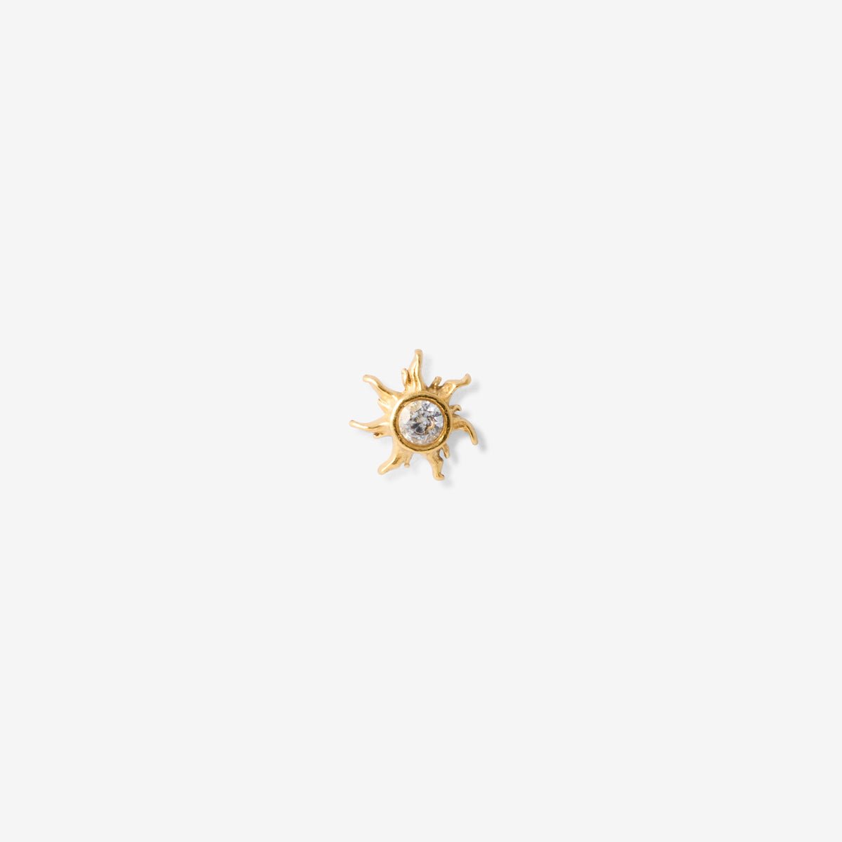 Piercing helix/tragus soleil en acier chirurgical avec strass de zirconium doré, BALABOOSTE