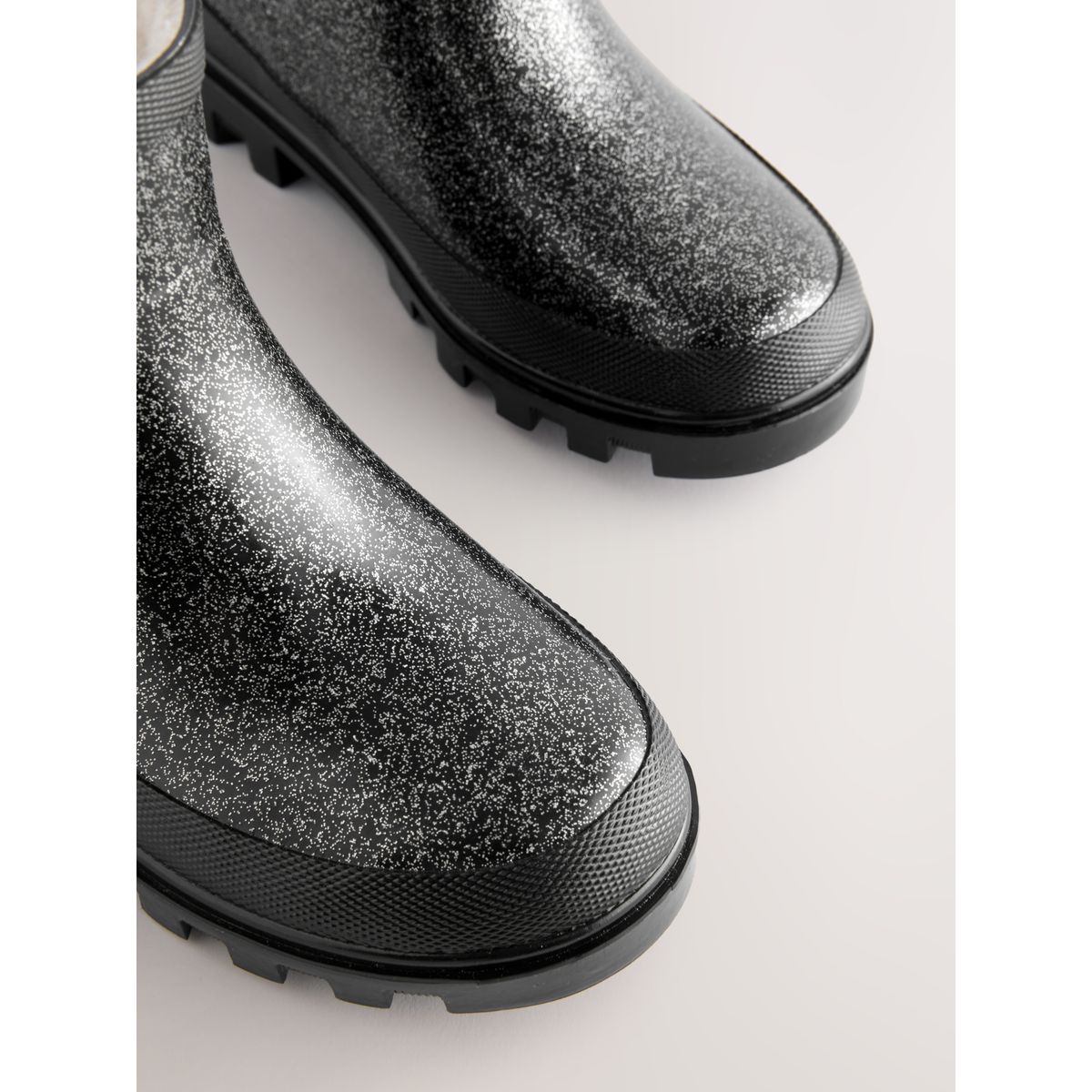 Bottines chelsea en caoutchouc noir pailleté, NEXT