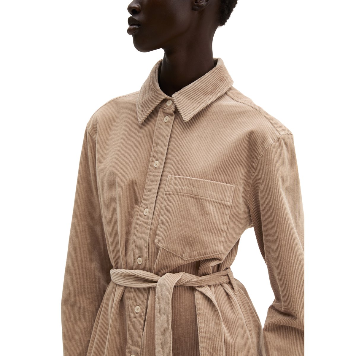 Robe en velours côtelé, coupe classique avec une texture rainurée décontractée beige, MARC O'POLO