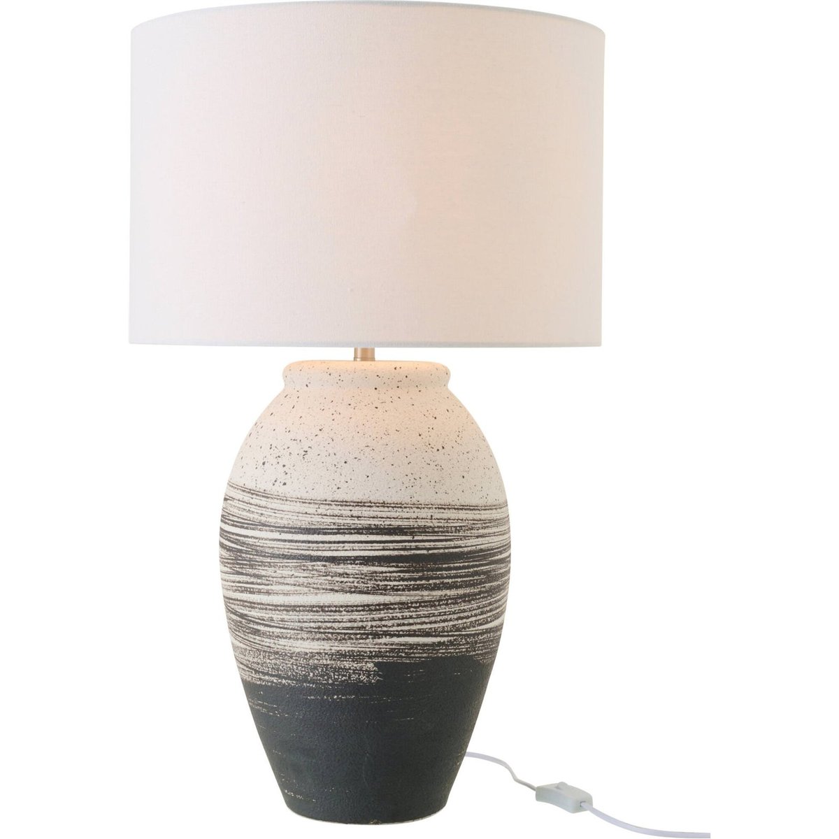 Lampe de table en poterie faite main noir et beige, RECOLLECTION
