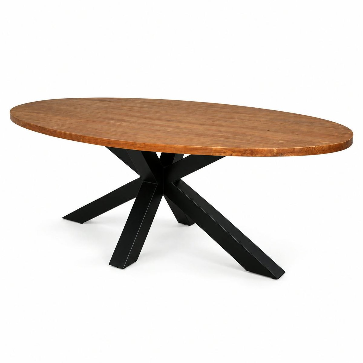 Table à manger ovale en bois de teck recyclé 220 cm ONTARIO bois naturel, PIER IMPORT