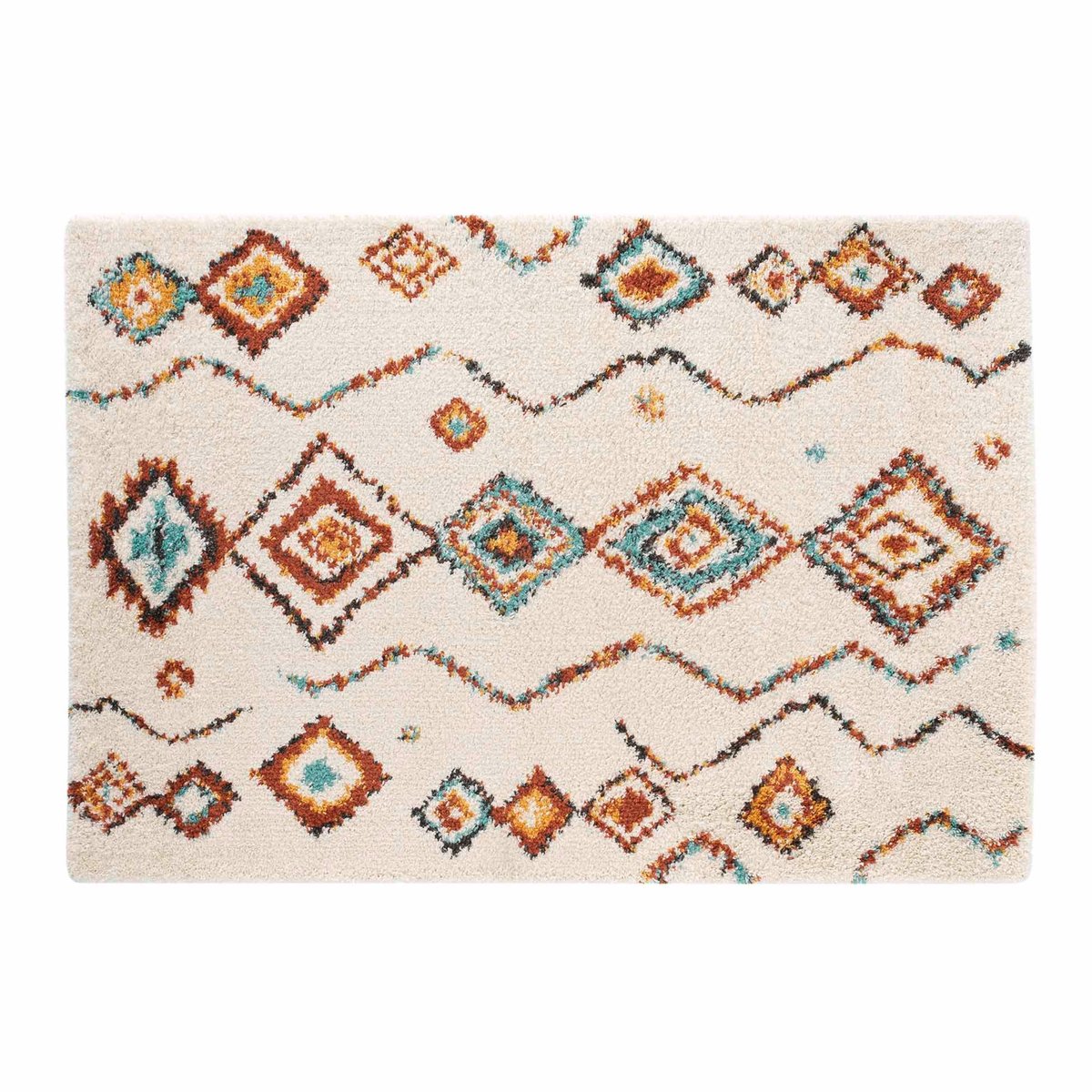 Tapis berbère à motifs géométriques naturel, DOUCEUR D'INTÉRIEUR
