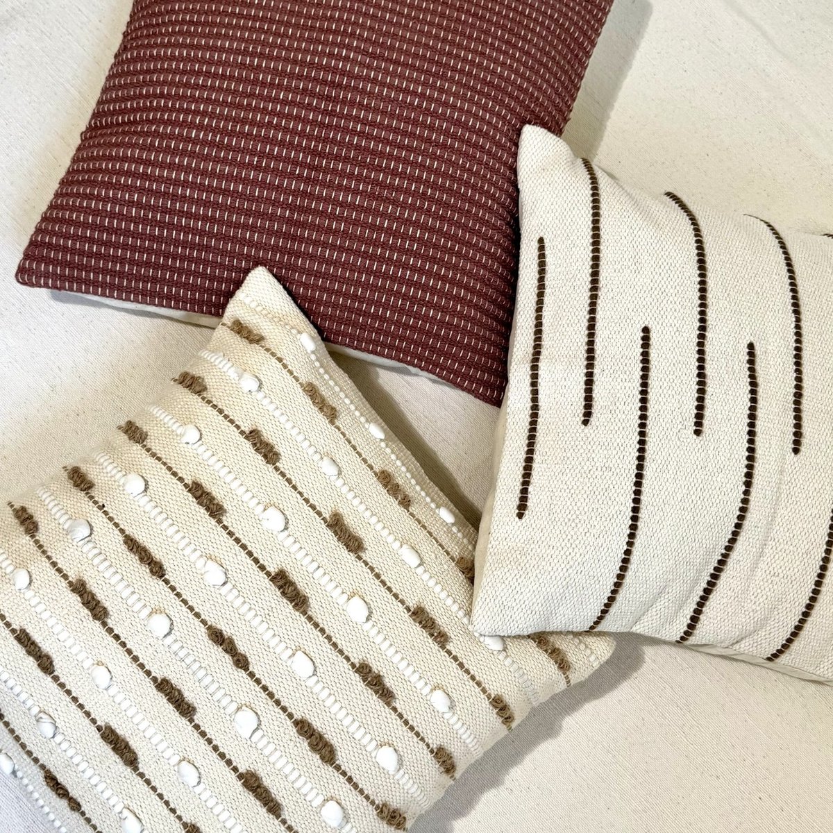 Housse de coussin Leela marron, crème, ARCHIV