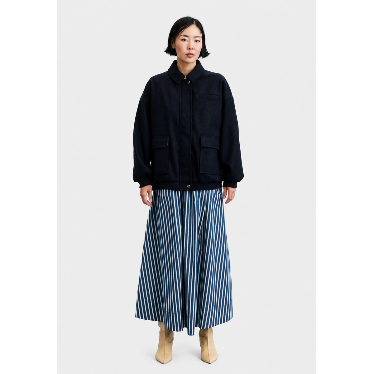 Jupe Kimolos en coton KIMOLOS bleu petrole, FRNCH