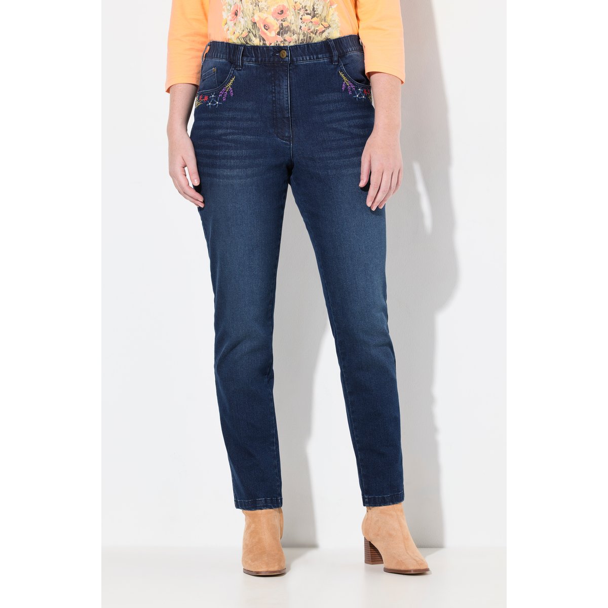 Jean Mia en denim stretch. Taille bleu jean, ULLA POPKEN