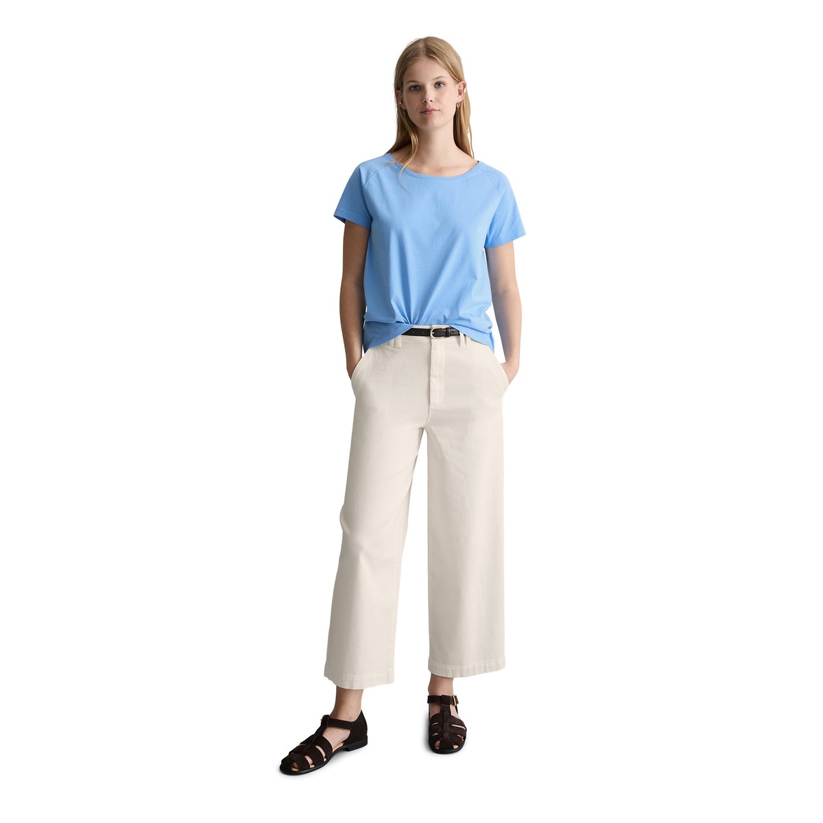 T-shirt regular en Basic Single Jersey bleu moyen, MARC O’POLO DENIM