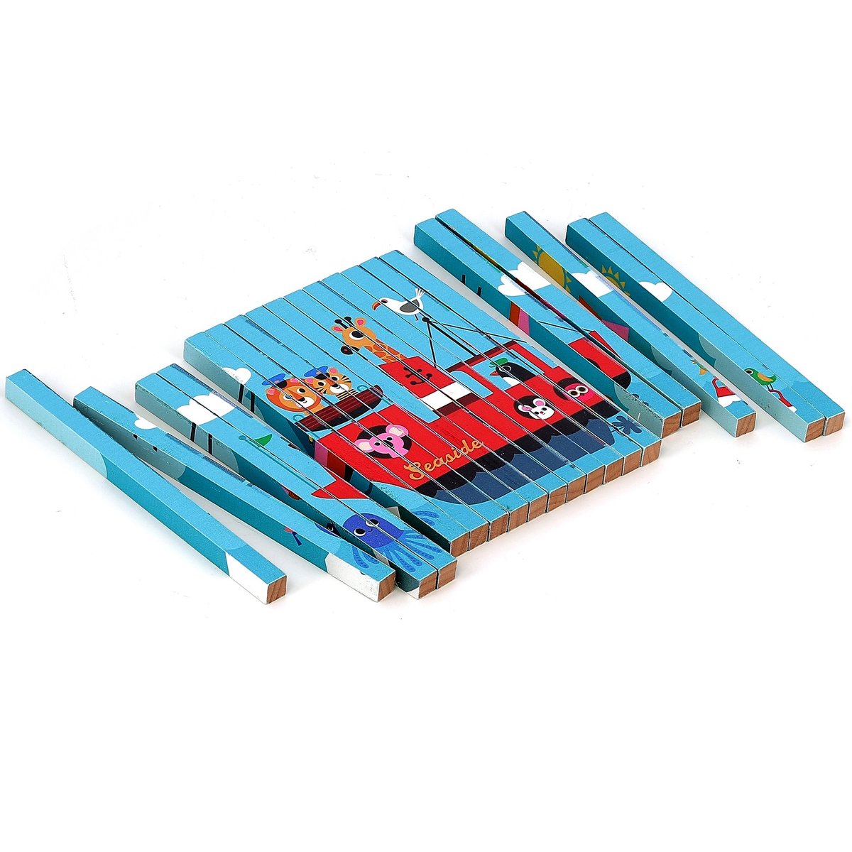 Puzzle 4D Les transports bleu, VILAC