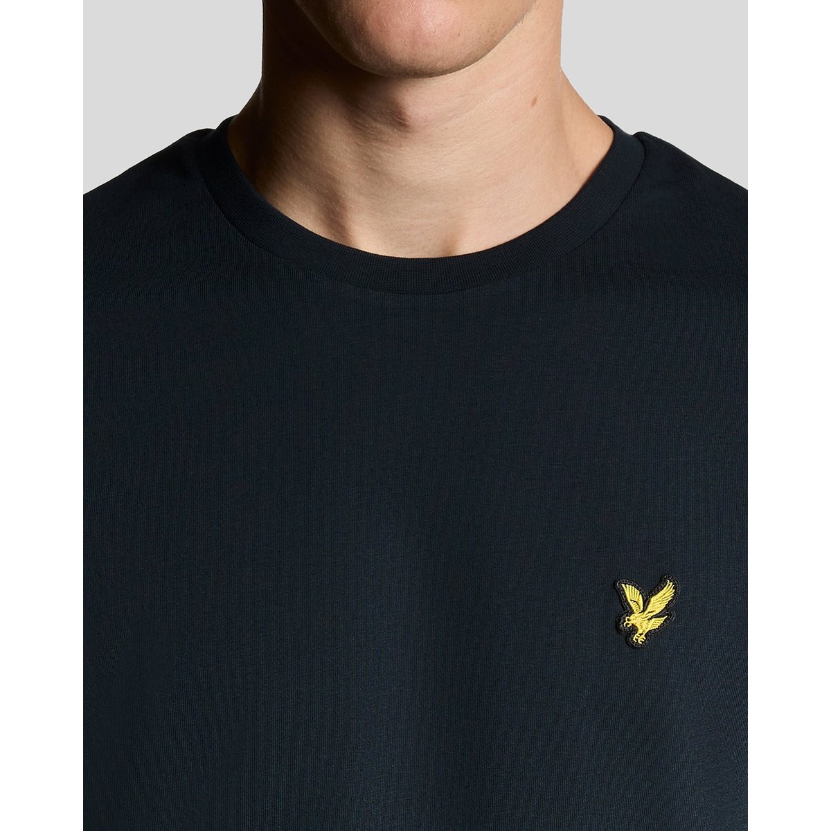 T-shirt en coton col rond bleu foncé marine, LYLE & SCOTT