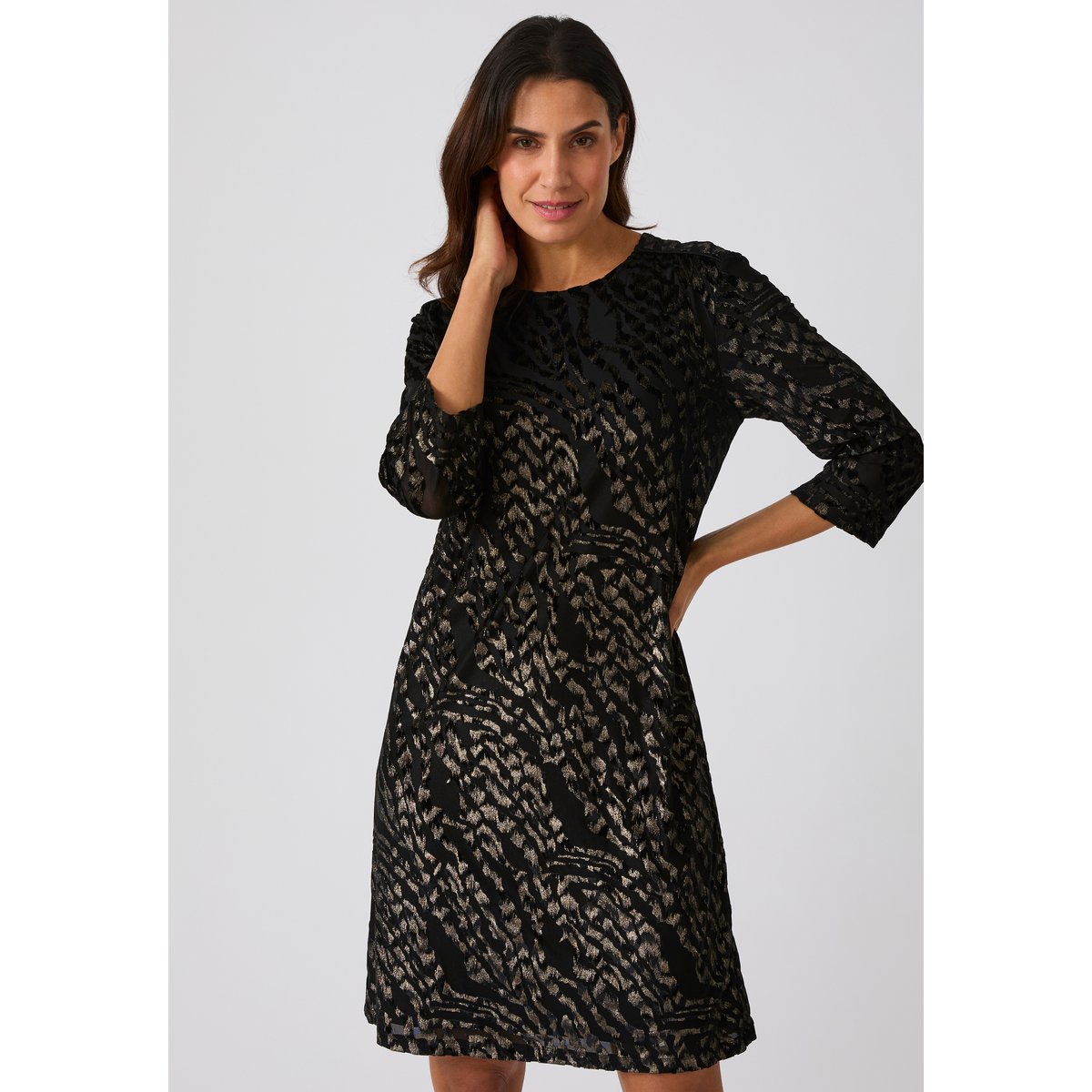 Robe velours dévoré noir, DAMART
