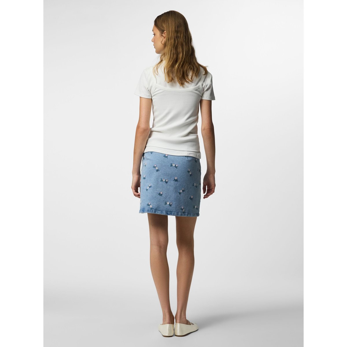 Mini-Jupe bleu - light blue denim1, PIECES